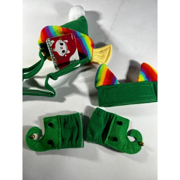 NEW Cat Christmas Elf Costume Kitten Size Small 4 pieces Outfit Pet Holiday - Picture 4 of 10